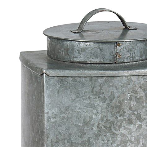 galvanized metal container with lid